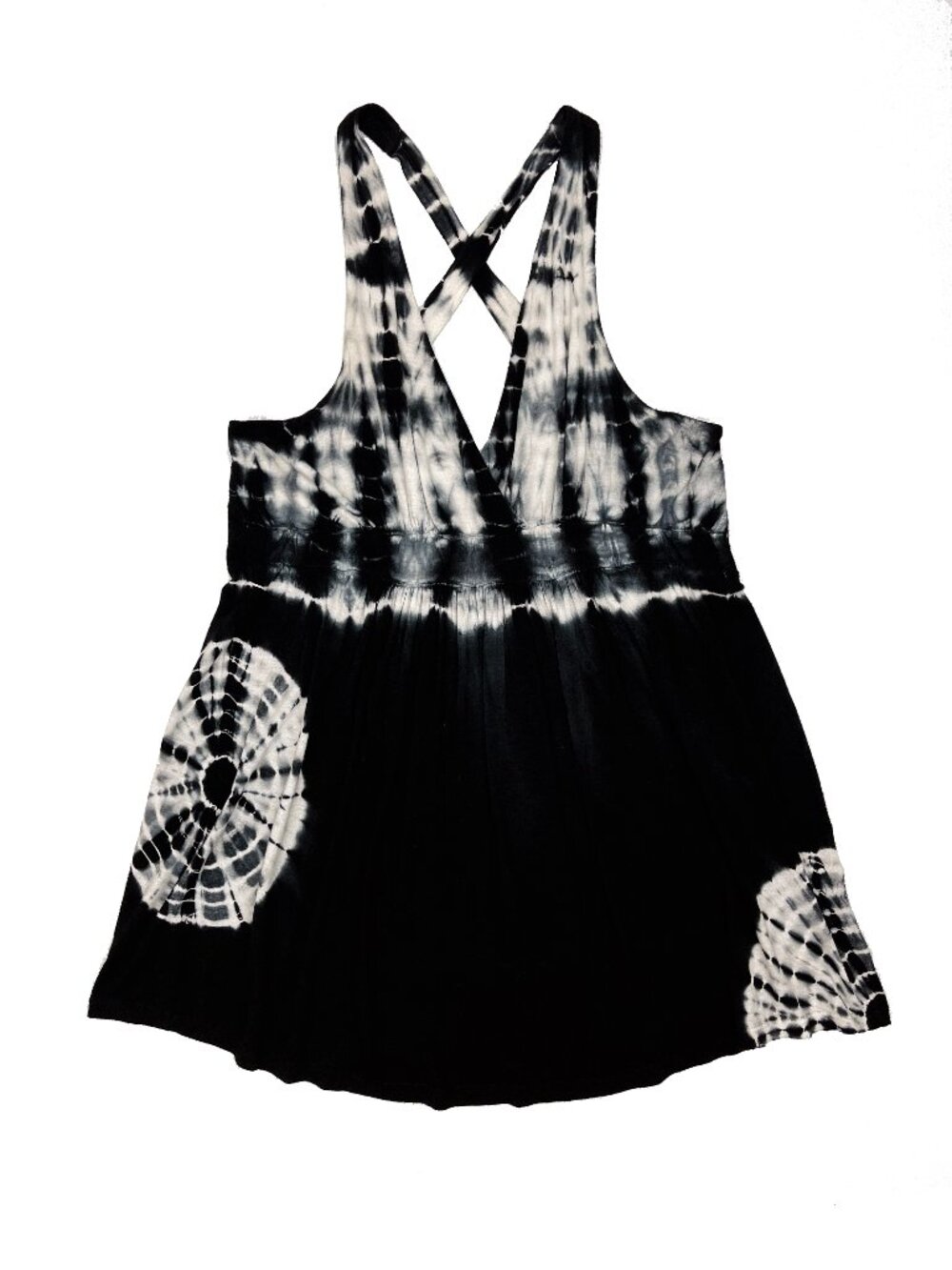 Boston Proper Black White Tie Dye Halter Top Shirt Womens M